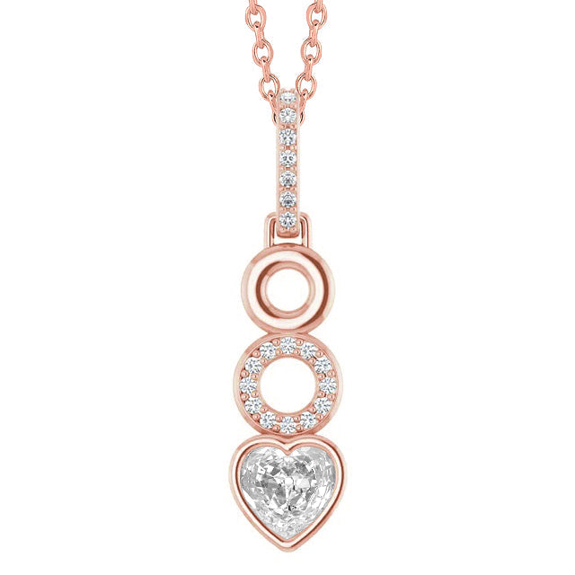 Diamond Pendant Necklace 1-ct 14K Rose Gold – main view