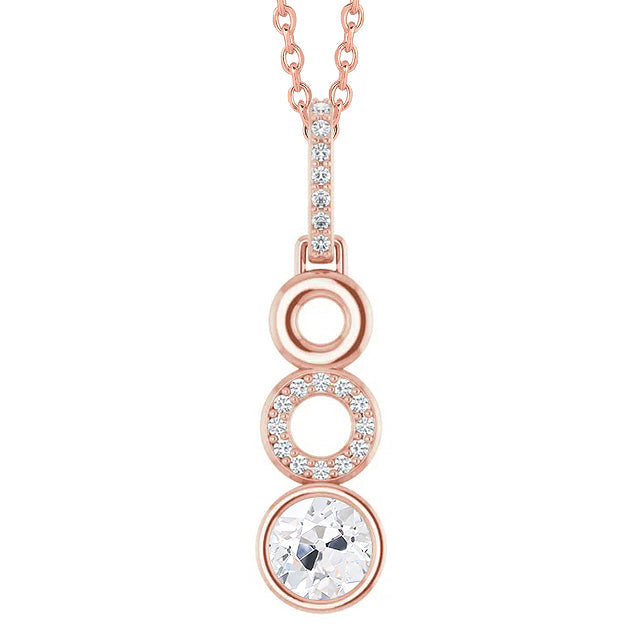 Handmade Fine Diamond Drop Pendant 1 ct – main view