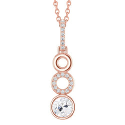 Bezel-Set Fine Diamond Drop Pendant 1 ct – 14K Rose Gold