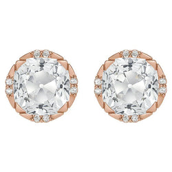 Timeless Antique Cushion Diamond Drop Earrings – 3 ct 14K Rose
