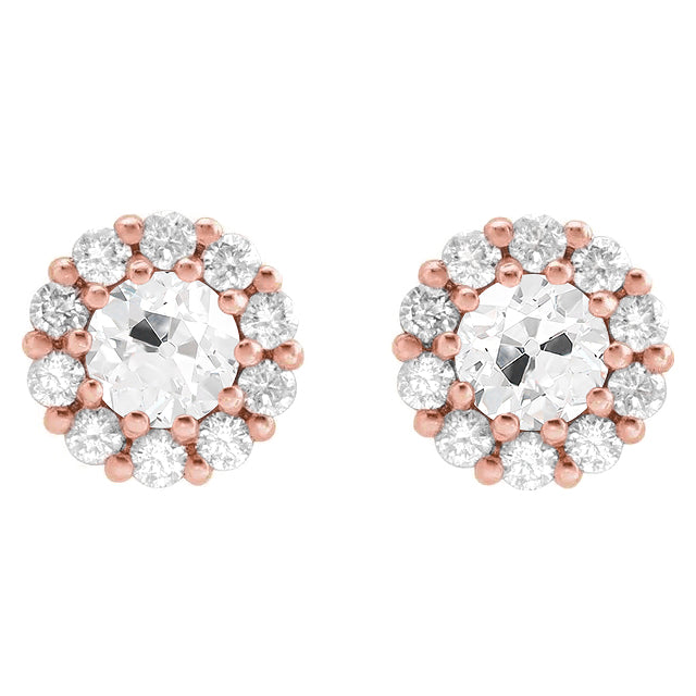 Drop Earrings 14K Rose Gold with Diamond – main view