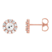 Drop Earrings 14K Rose Gold with Diamond – front view