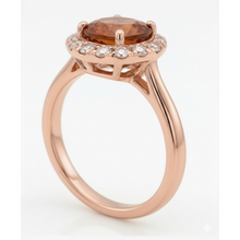 Rose Gold 14K Oval Cut Citrine And Natural Earth Mined Diamond Wedding Ring 27.50 Ct.