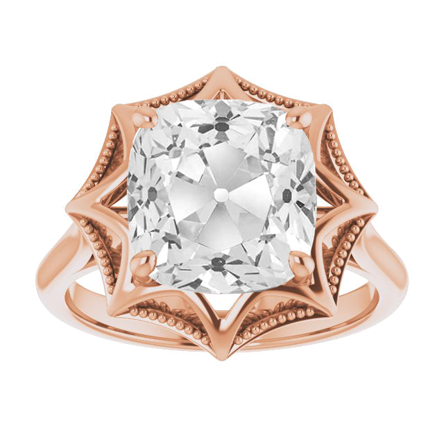 Real Diamond Solitaire Engagement Ring 5 ct 14K Rose Gold – main view