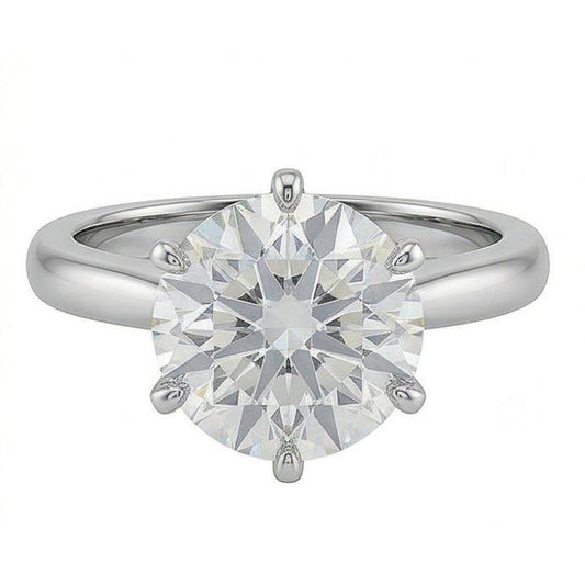 Round 1.25 Ct Natural Earth Mined Diamond Solitaire Ring Prong Setting White Gold 14K
