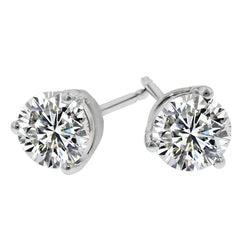 Round 2.00 Carats Natural Diamonds Studs Earrings Gold White 14K