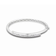 Round 2.40 Carats Real Diamond Women Bangle White Gold 14K