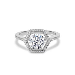 Round 2.56 Carats Genuine Diamond Engagement Ring Halo