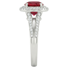 natural round ruby 3.60ct ring top view