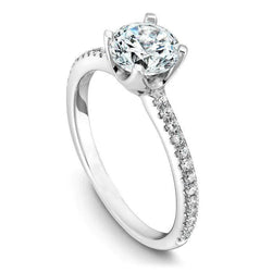 Round 3.40 Carats Real Diamond Engagement Ring White Gold 14K