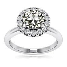 Round 4 Carat Halo Natural Earth Mined Diamond Ring
