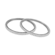 Round 4 Carats Real Diamond Ladies Bangle Jewelry White Gold 14K