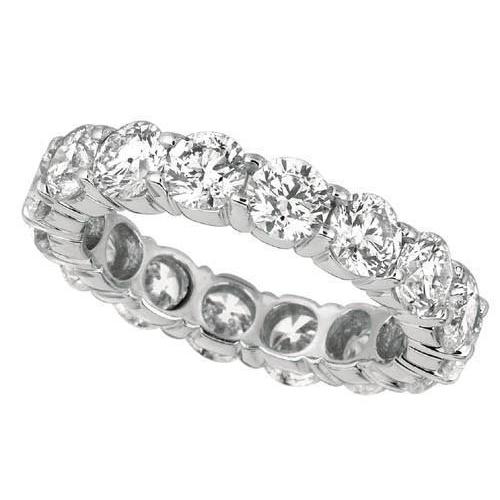Round 4.80 Carat Real Diamond Eternity Band Sparkling White Gold 14K