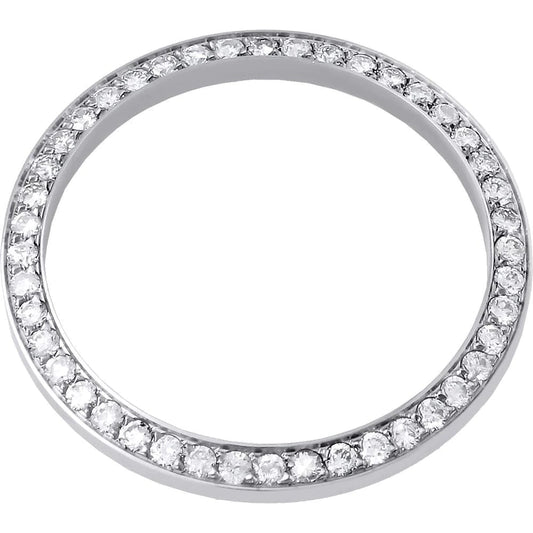 Round 5.50 Ct Custom Real Diamond 41 Mm Bezel To Fit Rolex Datejust President Watch 