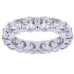 Round 6.30 Carats Real Diamond Engagement Band White Gold 14K