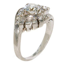 Round And Baguette Vintage Style Diamond Engagement Ring 2.30 Carats
