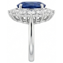Round And Oval Ceylon Sapphire 6 Carat Natural Earth Mined DIAMOND ( NOT LAB GROWN ) Ring White Gold 14K