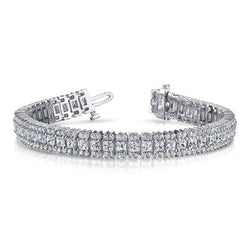 Round And Princess Cut 11.50 Ct Sparkling Real Natural Earth Mined Diamonds Bracelet White Gold