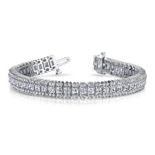 Round And Princess Cut 11.50 Ct Sparkling Real Diamonds Bracelet White Gold