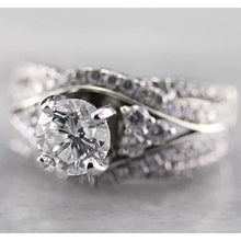 Round Anniversary Ring Natural Diamond 2 Carats Fancy White Gold 14K