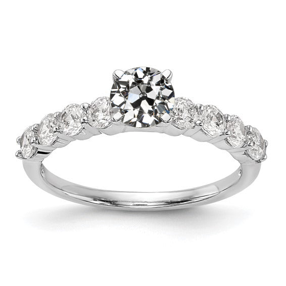 Round Anniversary Ring Old Mine Real Natural Earth Mined Diamond Prong Set 3 Carats