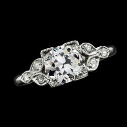 Round Anniversary Ring Real Old Mine Cut Diamonds Split Shank 3 Carats