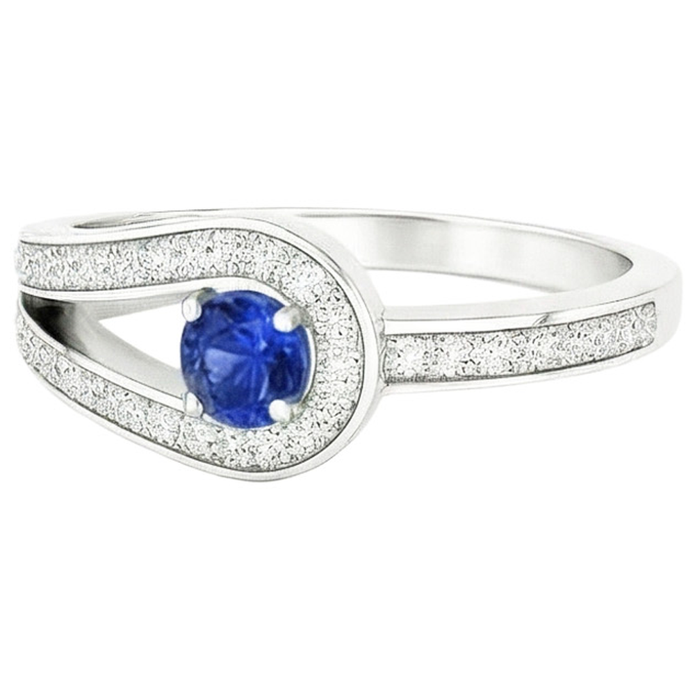 natural round sapphire 1.50ct ring profile view