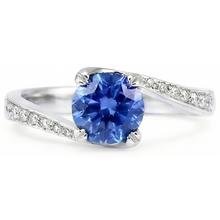 Round Brilliant Cut 2.50 Ct Sri Lanka Sapphire Natural Earth Mined Diamond Ring White Gold