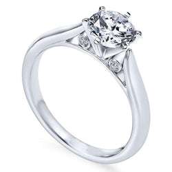 Round Brilliant Cut 2 Carat Real Diamond Engagement Ring