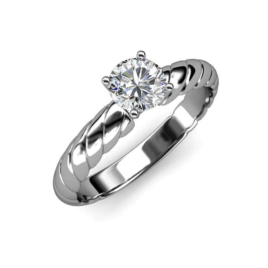 Round Brilliant Cut 2 Carat Real Diamond Solitaire Ring