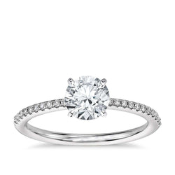 Round Brilliant Cut 2.80 Carats Natural Diamonds Wedding Ring 14K White Gold