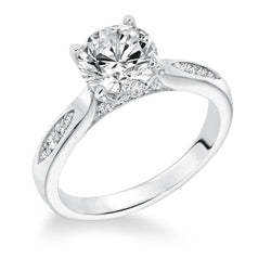 Round Brilliant Cut 2.95 Carats Natural Diamond Ring With Accents White Gold