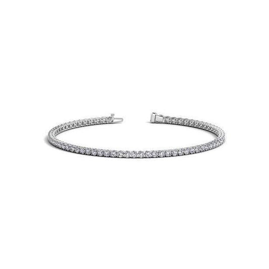 Round Brilliant Cut 3.50 Carats Genuine Diamonds Tennis Bracelet Gold White