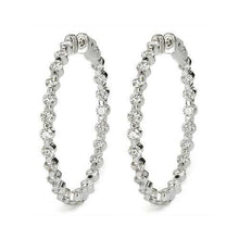 Round Brilliant Cut 4.50 Ct Natural Earth Mined Diamonds Ladies Hoop Earrings 14K Gold