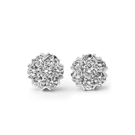 Round Brilliant Cut 5.60 Ct Real Diamonds Ladies Stud Earring Gold White