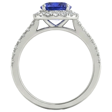 Round Brilliant Cut 6.75 Ct Tanzanite And Natural Earth Mined Diamonds Ring Gold White