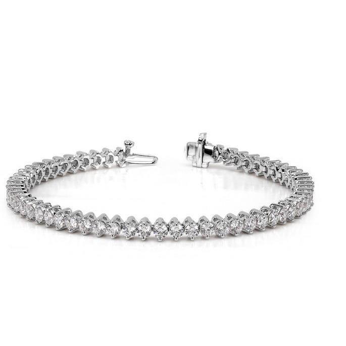 Round Brilliant Cut 7.15 Carats Real Diamonds Tennis Bracelet White Gold