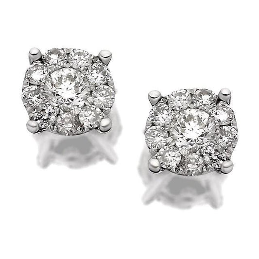 Round Brilliant Cut Natural Diamond Women Stud Halo Earrings 5.60 Carats