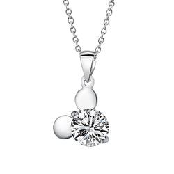 Round Brilliant Cut Real Diamond Pendant Necklace 2.50 Carat White Gold 14K