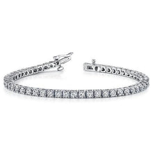 Round Brilliant Cut Real Diamond Tennis Bracelet 7.40 Carat White Gold 14K