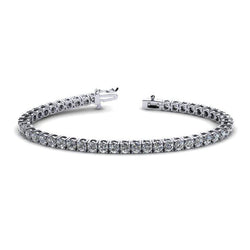 Round Brilliant Cut Real Diamond Tennis Bracelet 7.50 Carat White Gold 14K