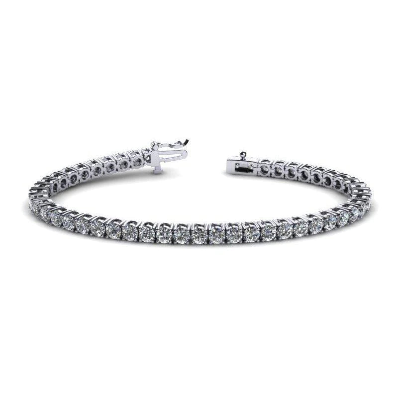 Round Brilliant Cut Real Diamond Tennis Bracelet 7.50 Carat White Gold 14K