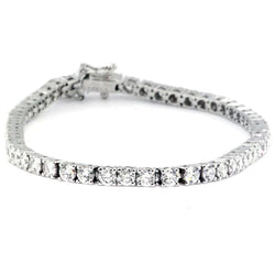 Round Brilliant Cut Natural Earth Mined Diamond Tennis Bracelet White Gold 14K 6.60 Ct