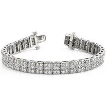 Round Brilliant Cut Real Diamond Tennis Bracelet White Gold 7.20 Carats