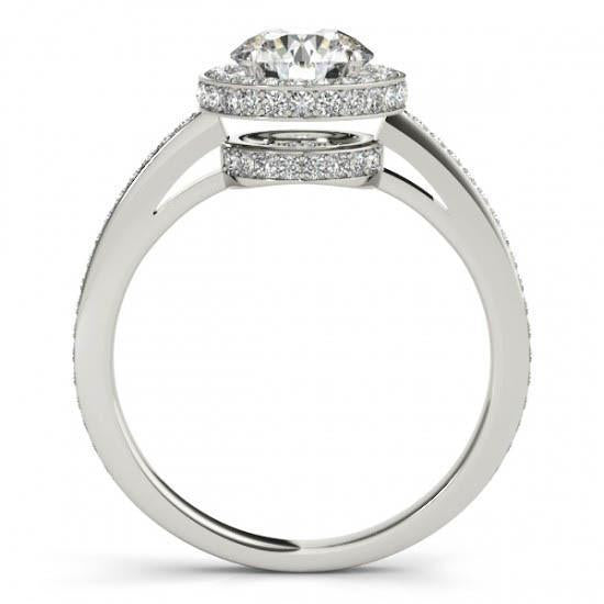 Round Brilliant Genuine Diamond Halo Engagement Ring 2.60 Carat White 