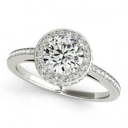 Round Brilliant Genuine Diamond Halo Engagement Ring 2.60 Carat White Gold 14K