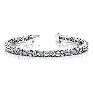 Round Brilliant Genuine Diamond Tennis Bracelet 8.10 Carat WG 14K