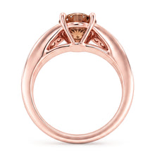 Round Brown Champagne Natural Earth Mined DIAMOND ( NOT LAB GROWN ) Gemstone Ring 2.5 Carat Rose Gold 14K