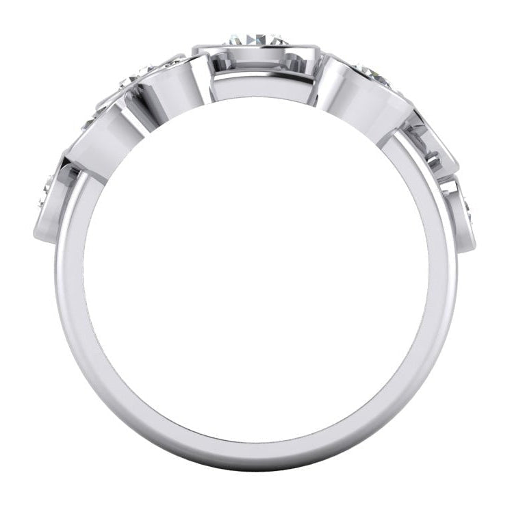 Round Bubble Natural Diamond Ring 2.10 Carats 6mm Wide Bezel Set