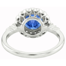 natural round sapphire 3.80ct watch on white background